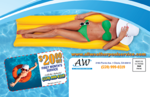 Post card example of pool service for mailer